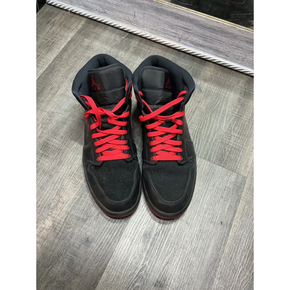 Air Jordan 1 Mid Black Red Yellow Sneakers 554724-076 Mens Size 11 - Picture 2 of 6